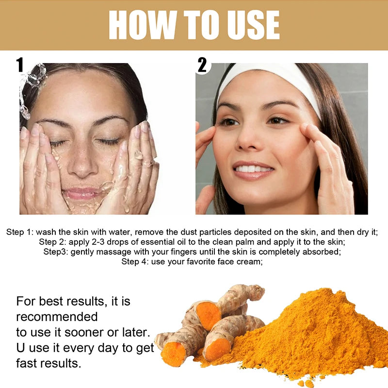 Turmeric Glow Serum: Brighten, Correct Dark Spots, and Anti-Aging - 30ml