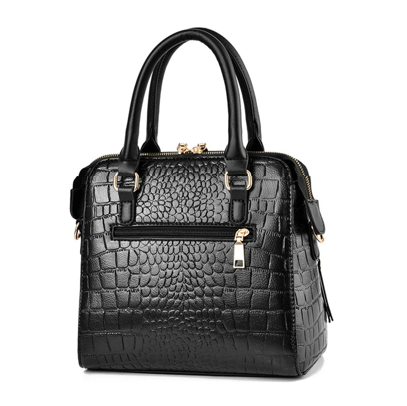 Sac à main Fashion Feminity de luxe arborant un motif crocodile.