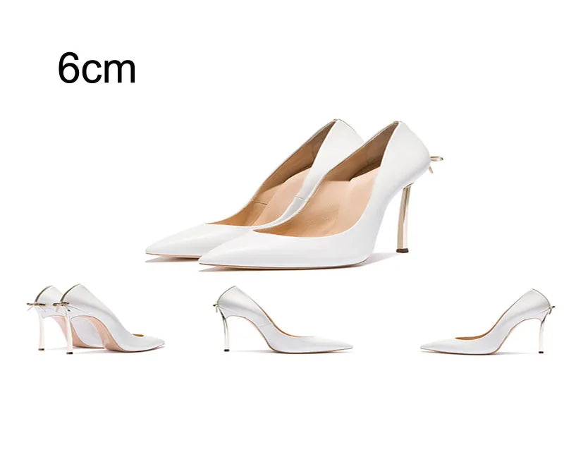 Pumps Pointed Toe shoes Blade Heels Lady Dress Shoes Bowtie Back Sexy Matte Leather High Heels