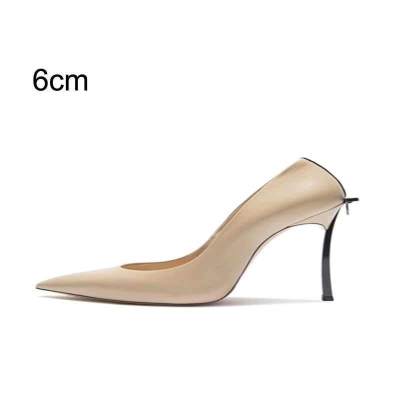 Pumps Pointed Toe shoes Blade Heels Lady Dress Shoes Bowtie Back Sexy Matte Leather High Heels