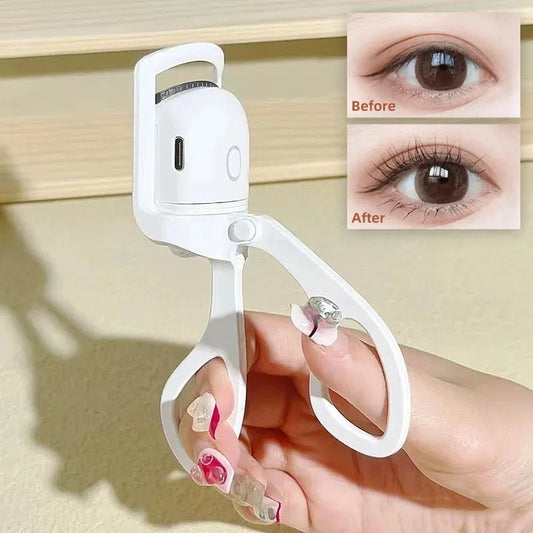 Get Perfect Curls Anytime: USB Rechargeable Heated Eyelash Curler with Dual Temperature Levels!