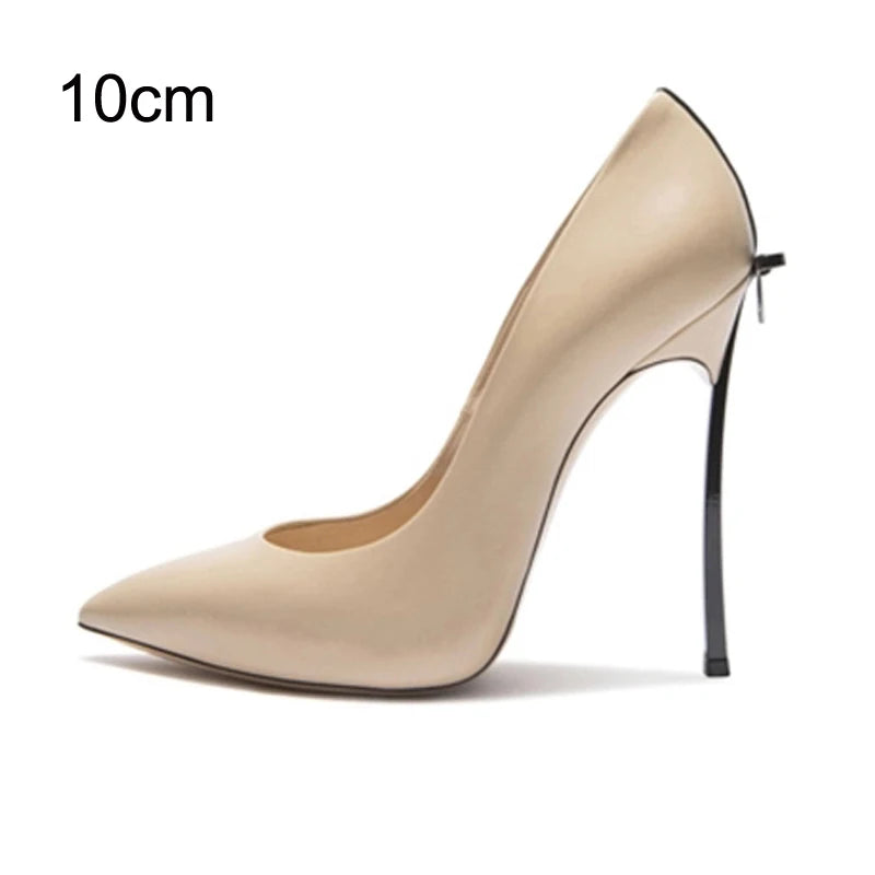 Pumps Pointed Toe shoes Blade Heels Lady Dress Shoes Bowtie Back Sexy Matte Leather High Heels