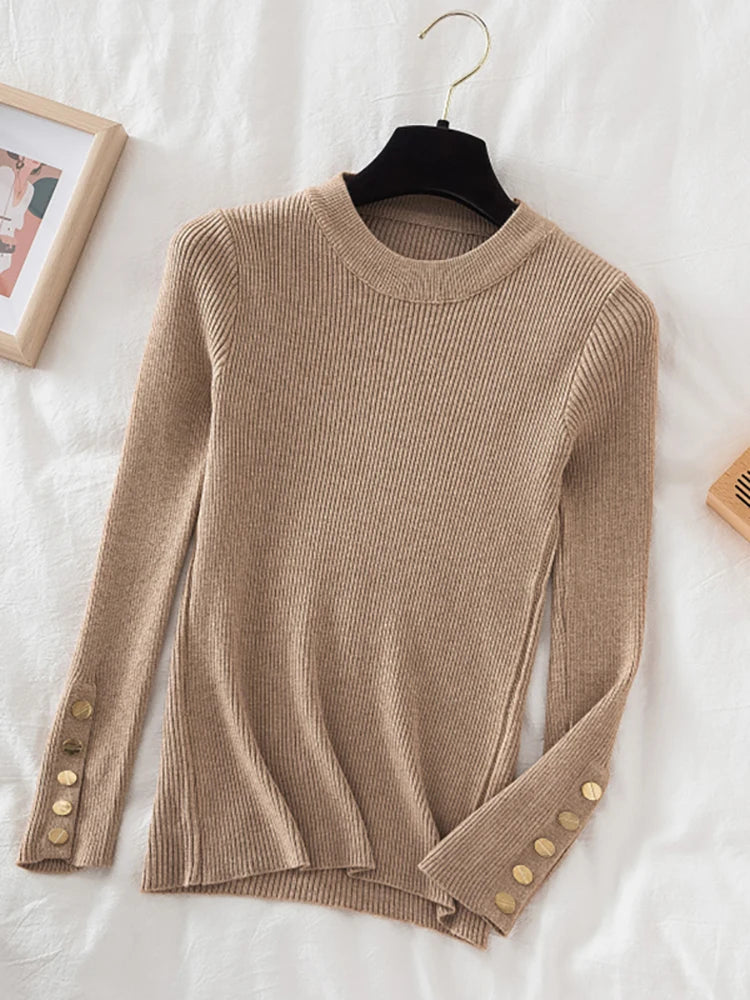 Sweater female slim knit top soft jumper tops