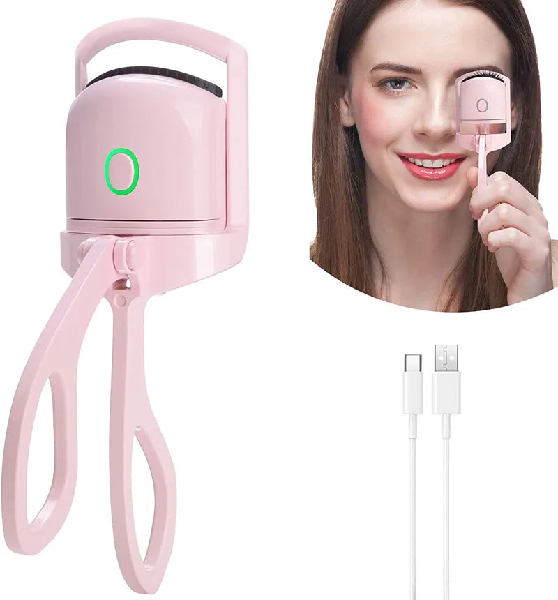 Get Perfect Curls Anytime: USB Rechargeable Heated Eyelash Curler with Dual Temperature Levels!