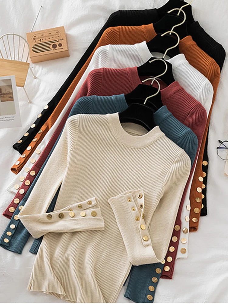 Sweater female slim knit top soft jumper tops