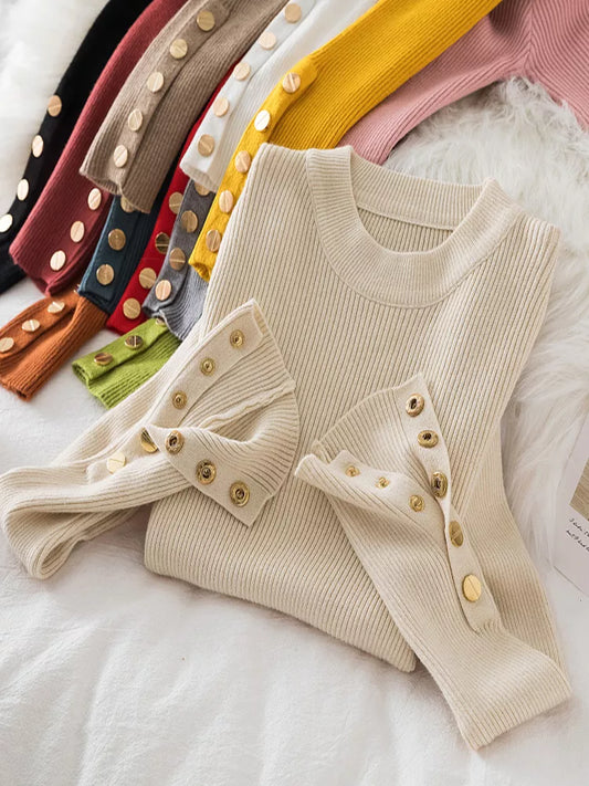 Sweater female slim knit top soft jumper tops